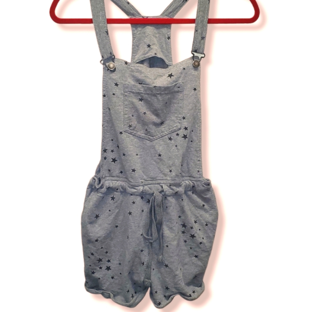 Wallflower Overalls Romper - Gray with Stars - Medium